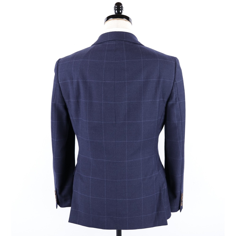 J. Crew Thompson Suit Size 36S Navy Blue Windowpane Check Wool Blend Preppy - Picture 5 of 15